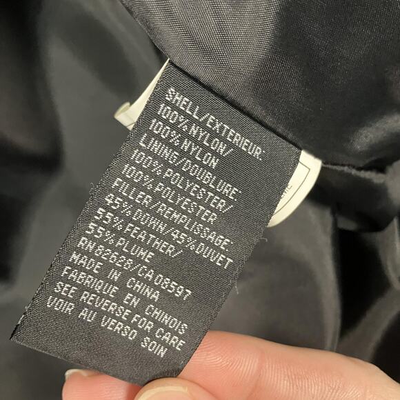 Southpole Coat Womens Medium Black Long Down Puffer Hood Faux Fur Zip Quilted - Picture 16 of 16